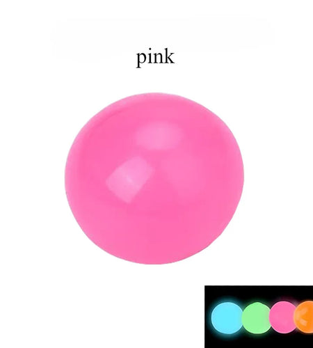 10/5Pcs Luminous Sticky Ball Glow in the Dark Ball Throwing Indoor Decompression TPR Sticky Balls Target Ball Kids Sticky Balls
