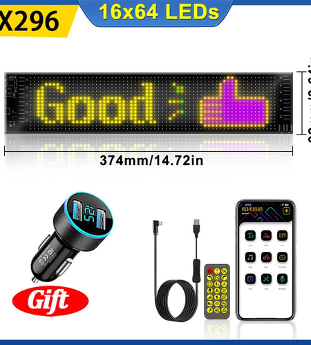 LED Matrix Pixel Panel Flexible Addressable USB 5V RGB Pattern Graffiti Scrolling Text Animation Display Car Shop Bluetooth APP