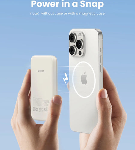 5000Mah Magnetic Power Bank, 7.5W/15W Fast Wireless Portable Charger, Battery Pack for Iphone