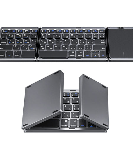 Foldable Keyboard Russian with Touchpad Portable Mini Bluetooth Wireless Folding Keyboard for Mac Ios Android Windows PC Tablet