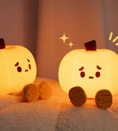 Halloween Pumpkin Night Light Cute Soft Silicone Safe Lamp Decorations Timing Dimmable Bedside Decor Kids Babies Halloween Gifts