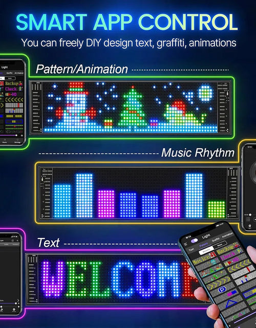 Load image into Gallery viewer, LED Matrix Pixel Panel Flexible Addressable USB 5V RGB Pattern Graffiti Scrolling Text Animation Display Car Shop Bluetooth APP
